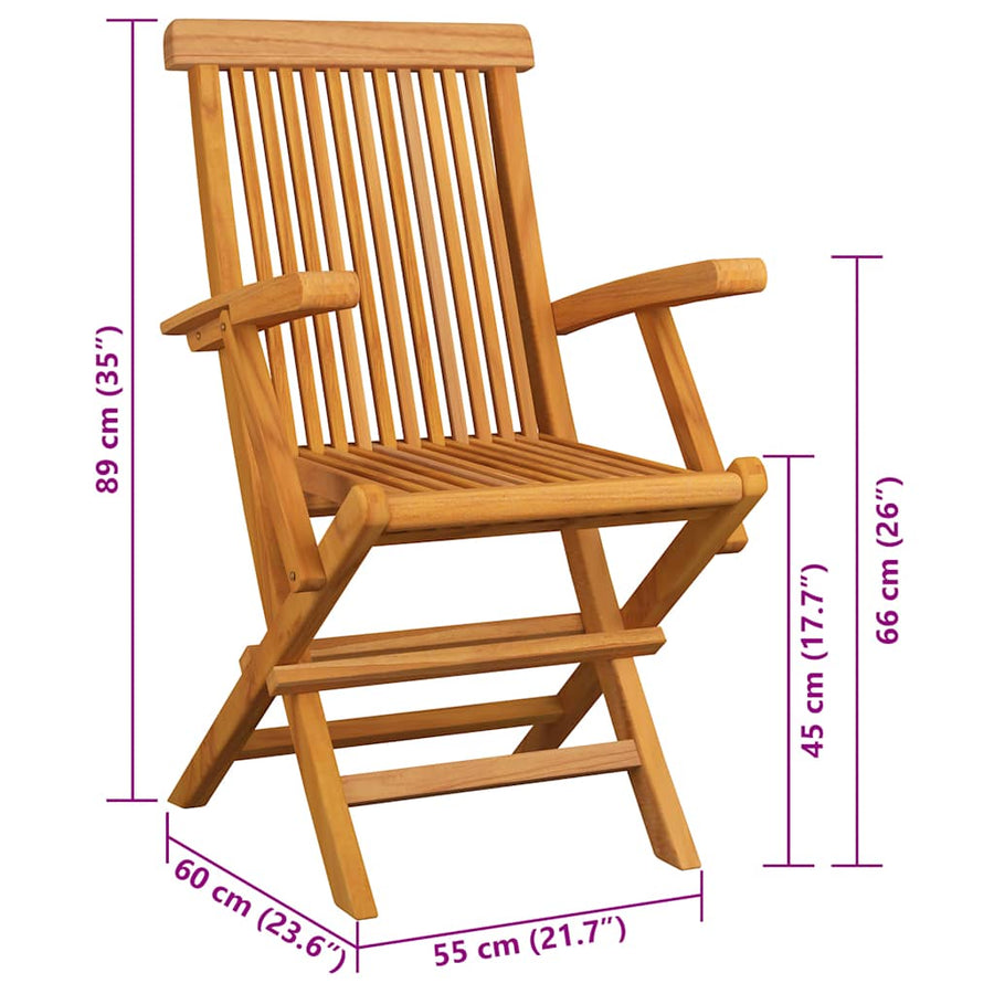 Tuinstoelen 6 st met beige kussens massief teakhout