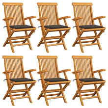 Tuinstoelen Met Kussens Massief Teakhout 6 Taupe