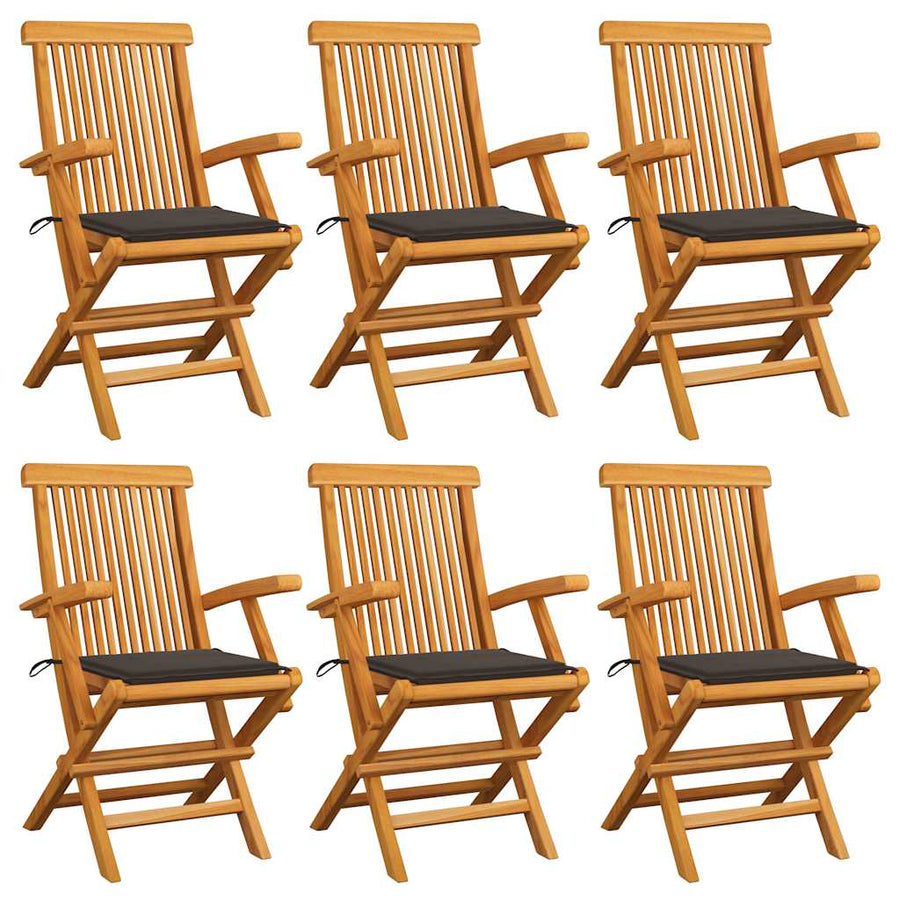 Tuinstoelen Met Kussens Massief Teakhout 6 Taupe