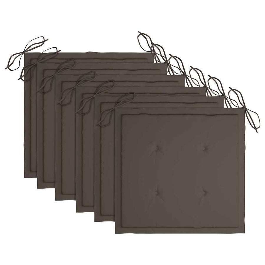 Tuinstoelen Met Kussens Massief Teakhout 6 Taupe