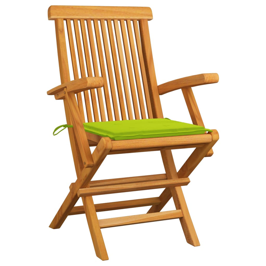 Tuinstoelen 6 St Met Heldergroene Kussens Massief Teakhout