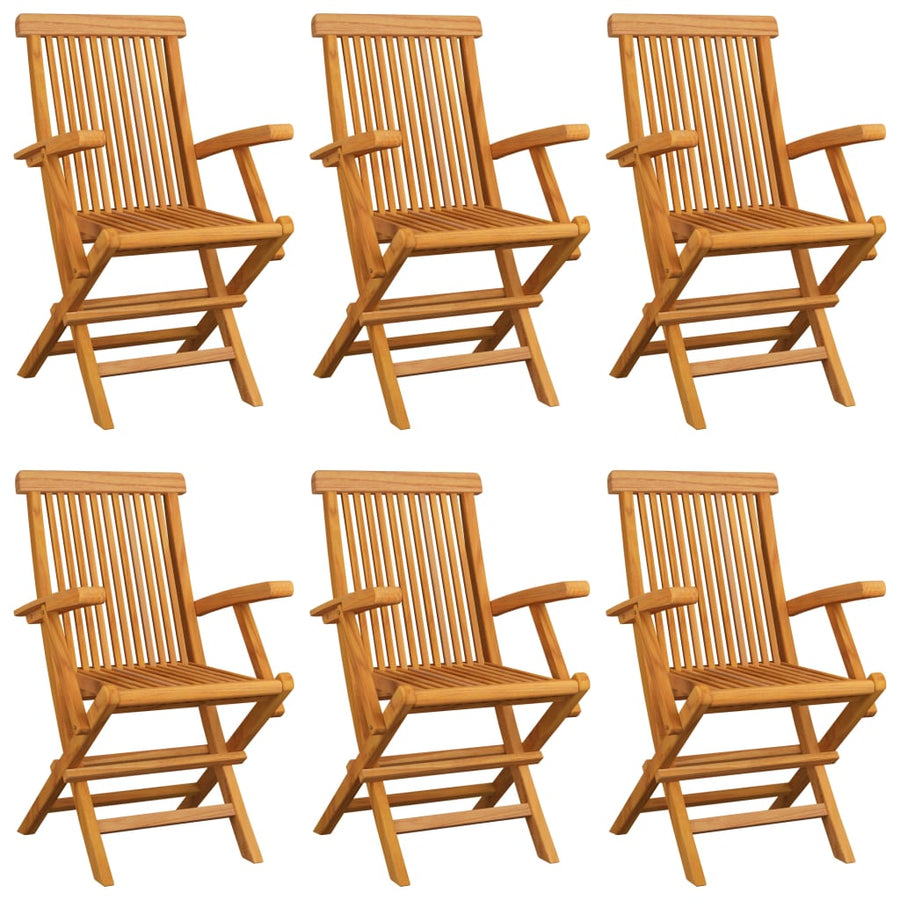 Tuinstoelen Met Grijze Kussens Massief Teakhout 6 Grijs