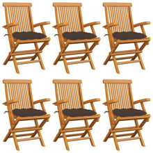 Tuinstoelen 6 St Met Taupe Kussens Massief Teakhout
