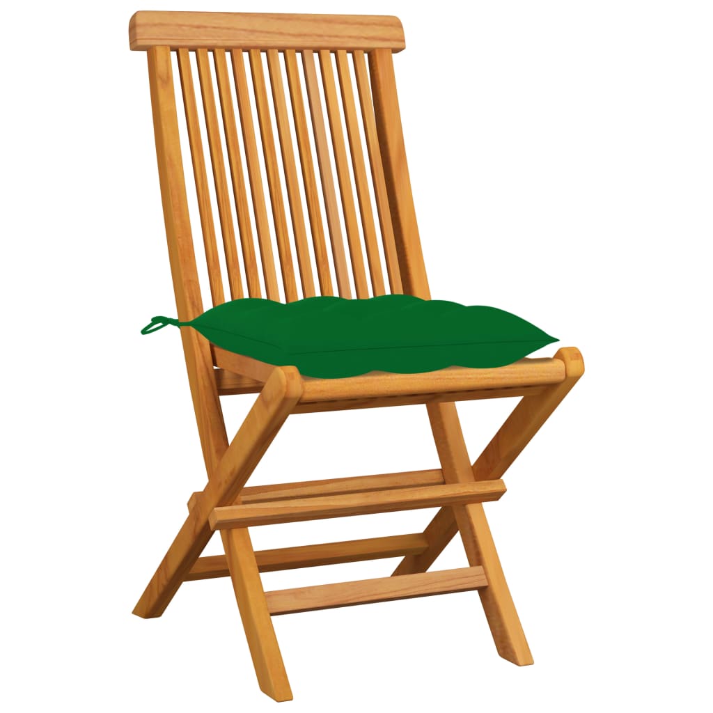 Tuinstoelen Met E Kussens Massief Teakhout 4 Groen