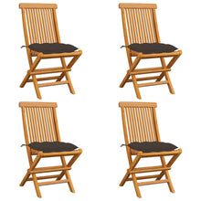 Tuinstoelen Met Kussens Massief Teakhout 4 Taupe