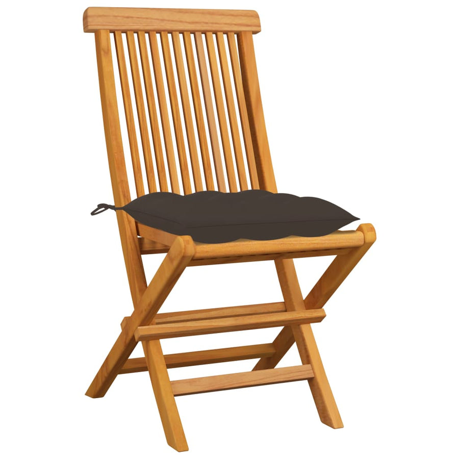 Tuinstoelen Met Kussens Massief Teakhout 4 Taupe