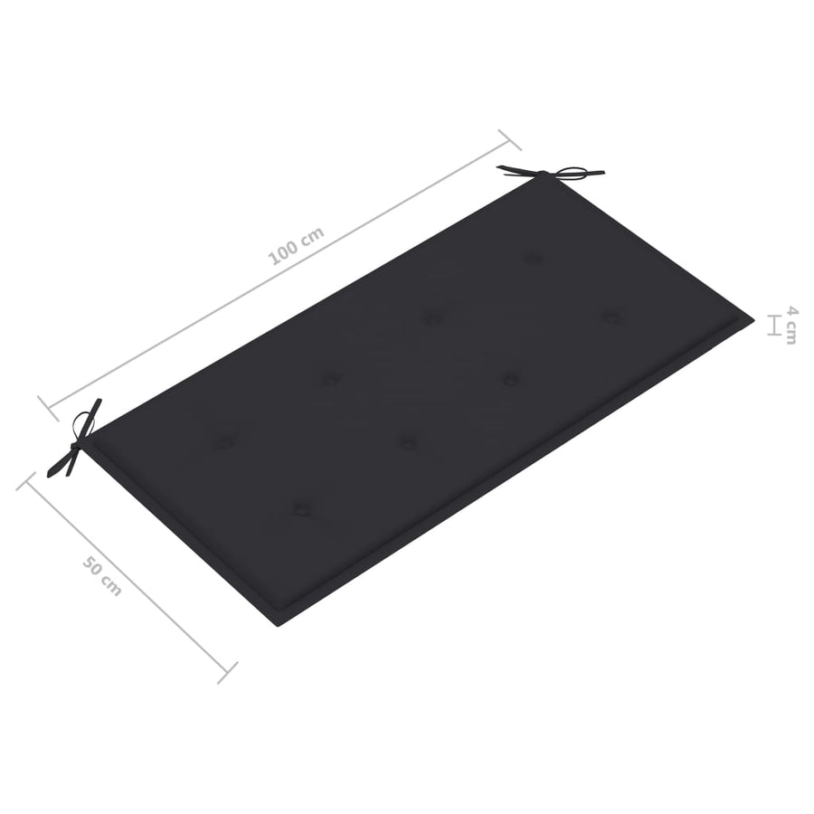 Tuinbank Met Kleurig Kussen 2 Cm Massief Teakhout Antraciet