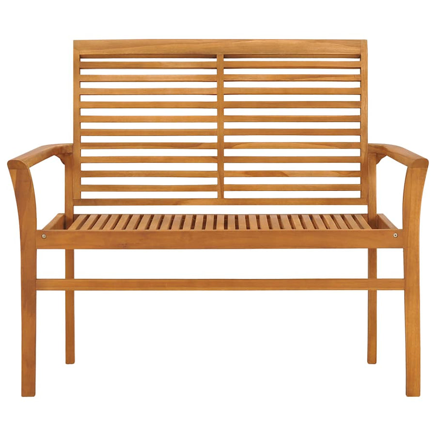 Tuinbank Met Kleurig Kussen 112 Cm Massief Teakhout Crème 2