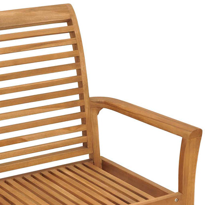 Tuinbank Met Kleurig Kussen 112 Cm Massief Teakhout Crème 2