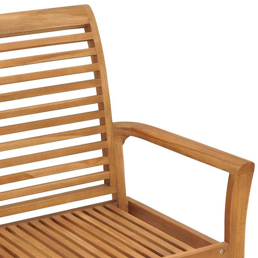 Tuinbank Met Kleurig Kussen 112 Cm Massief Teakhout Crème 2