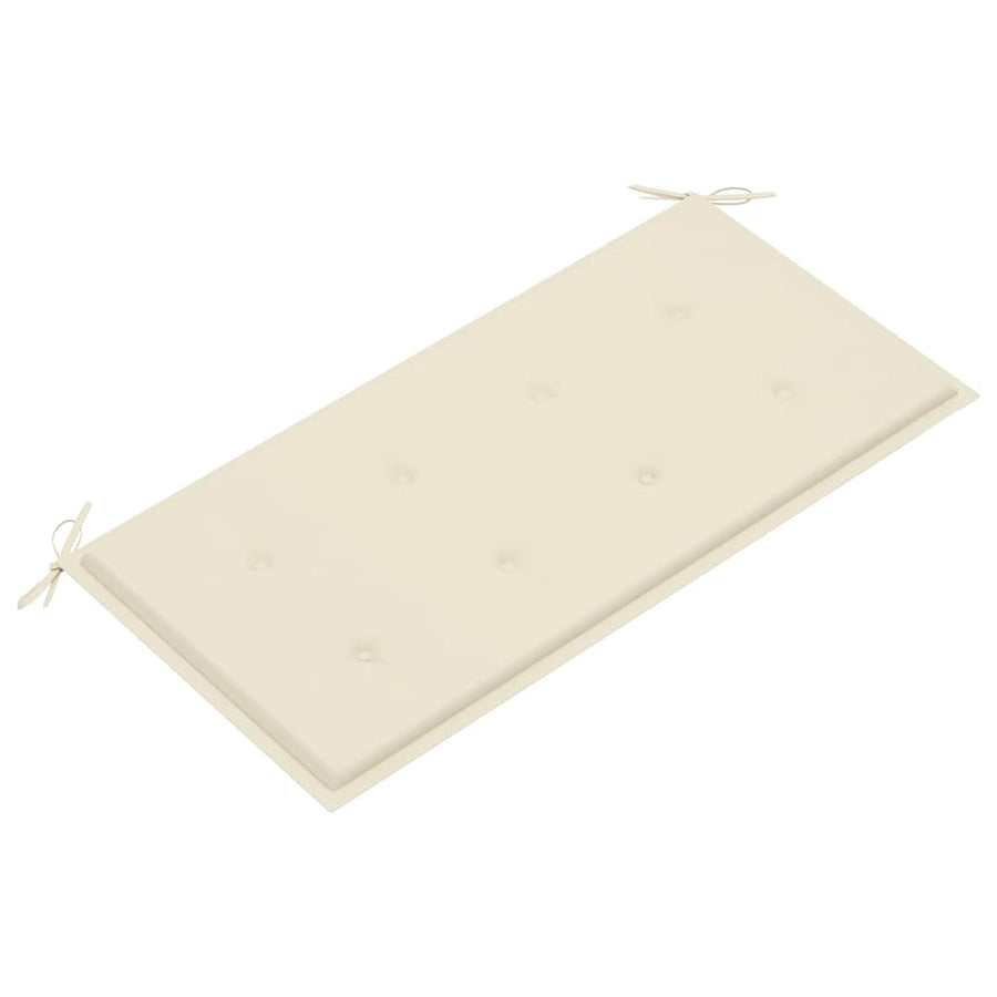 Tuinbank Met Kleurig Kussen 112 Cm Massief Teakhout Crème 2