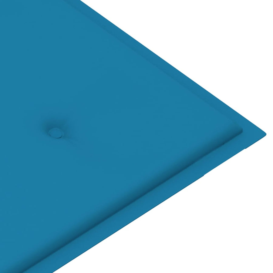 Tuinbank Met Kussen 2 Cm Massief Teakhout Blauw