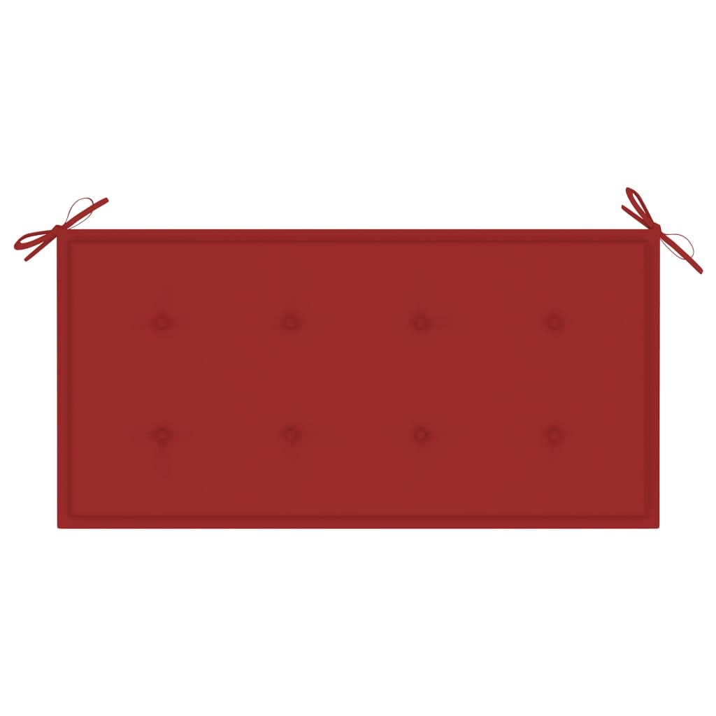 Tuinbank Met Kussen 2 Cm Massief Teakhout Rood