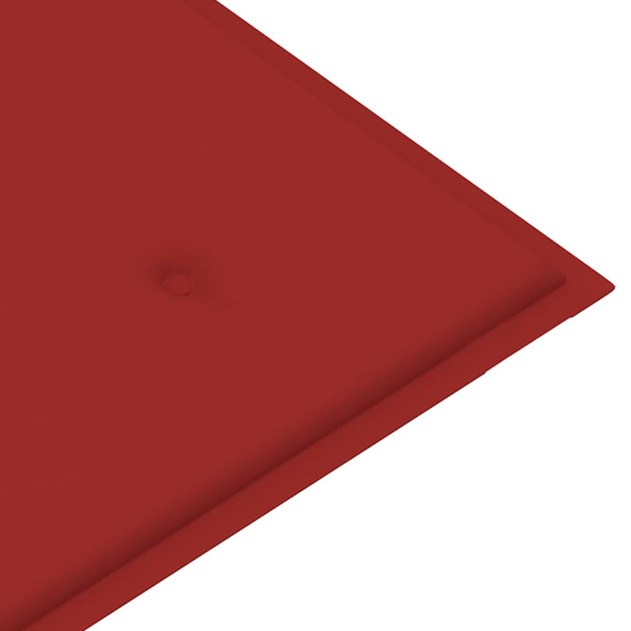 Tuinbank Met Kussen 2 Cm Massief Teakhout Rood