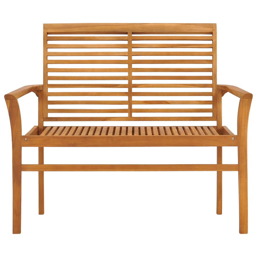 Tuinbank Met Zwart Kussen 112 Cm Massief Teakhout