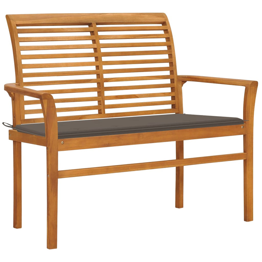 Tuinbank Met Kussen 2 Cm Massief Teakhout Taupe