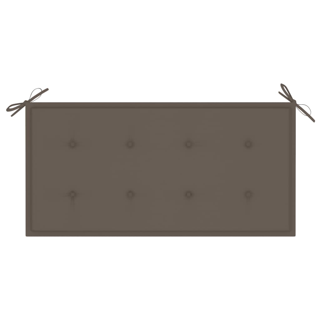Tuinbank Met Kussen 2 Cm Massief Teakhout Taupe
