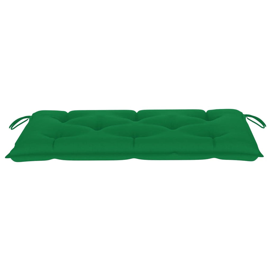 Tuinbank met groen kussen 112 cm massief teakhout