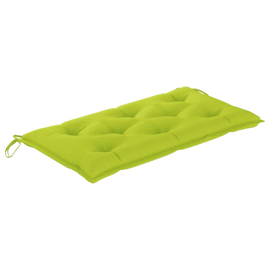 Tuinbank met heldergroen kussen 112 cm massief teakhout