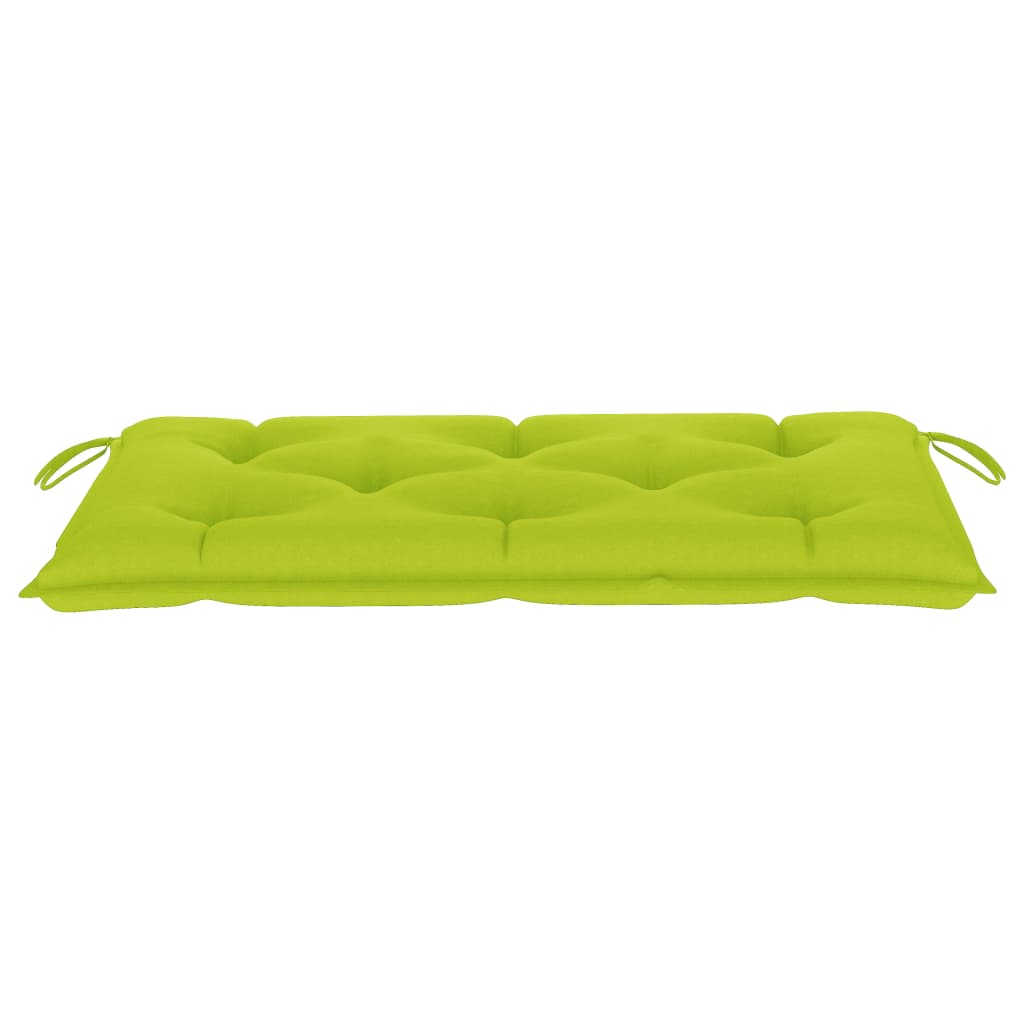 Tuinbank met heldergroen kussen 112 cm massief teakhout