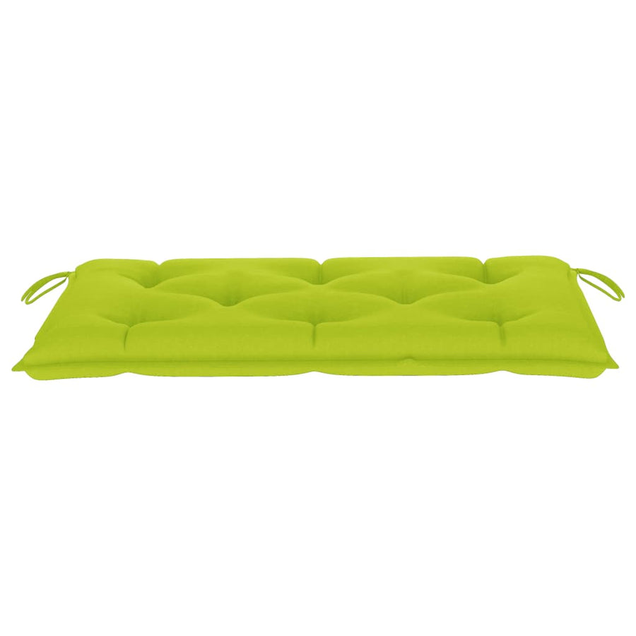 Tuinbank met heldergroen kussen 112 cm massief teakhout
