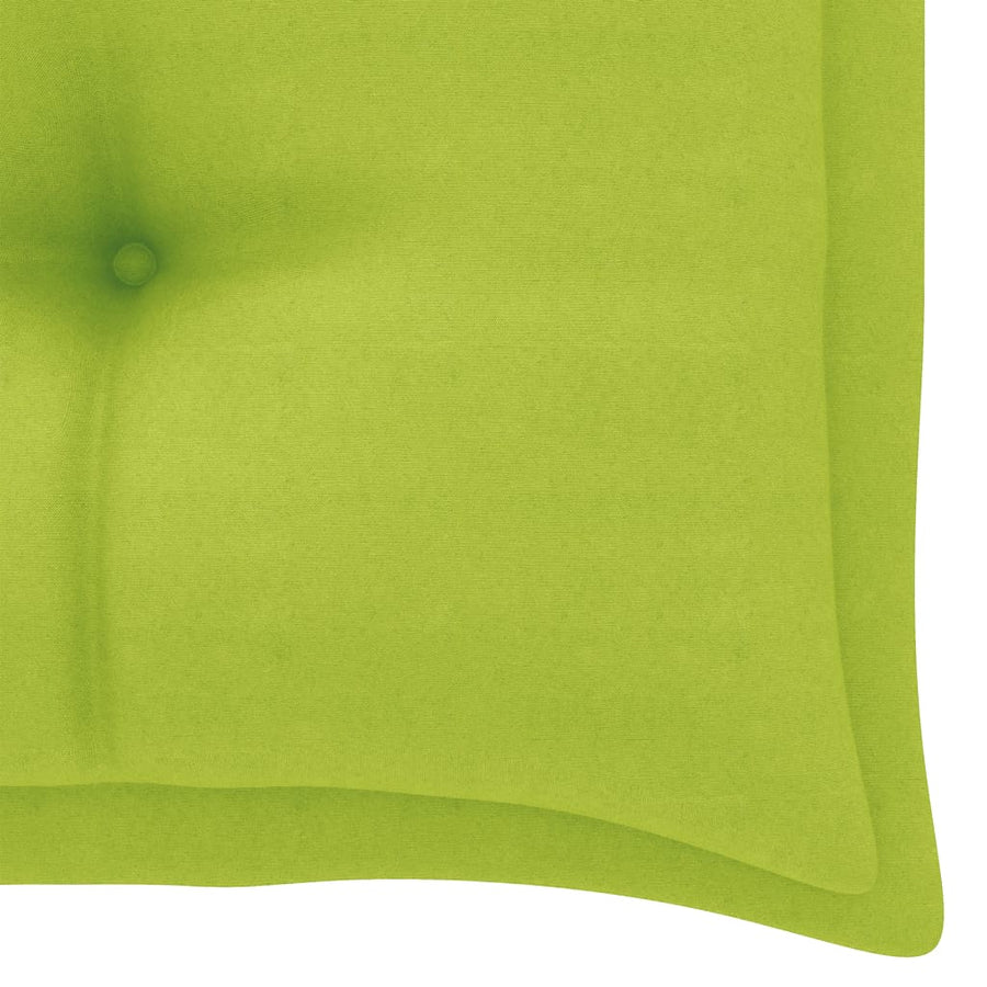 Tuinbank met heldergroen kussen 112 cm massief teakhout