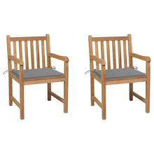 Tuinstoelen Met Grijze Kussens Massief Teakhout 2 Grijs