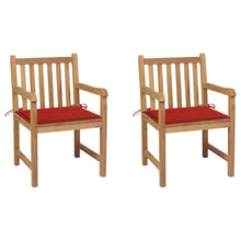 Tuinstoelen Met Rode Kussens Massief Teakhout 2 Rood