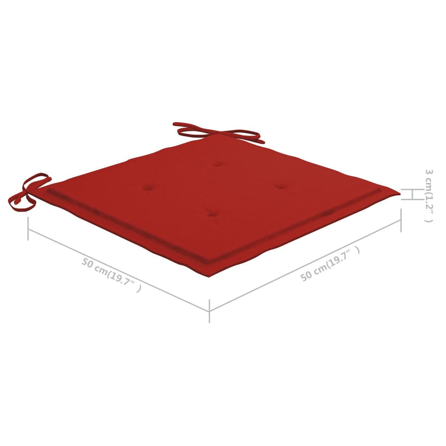 Tuinstoelen Met Rode Kussens Massief Teakhout 2 Rood