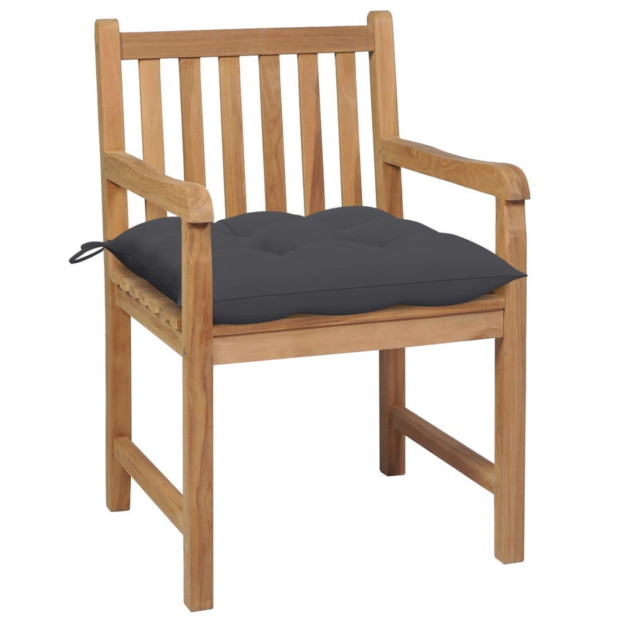 Tuinstoelen 2 St Met Antracietkleurige Kussens Massief Teakhout 1