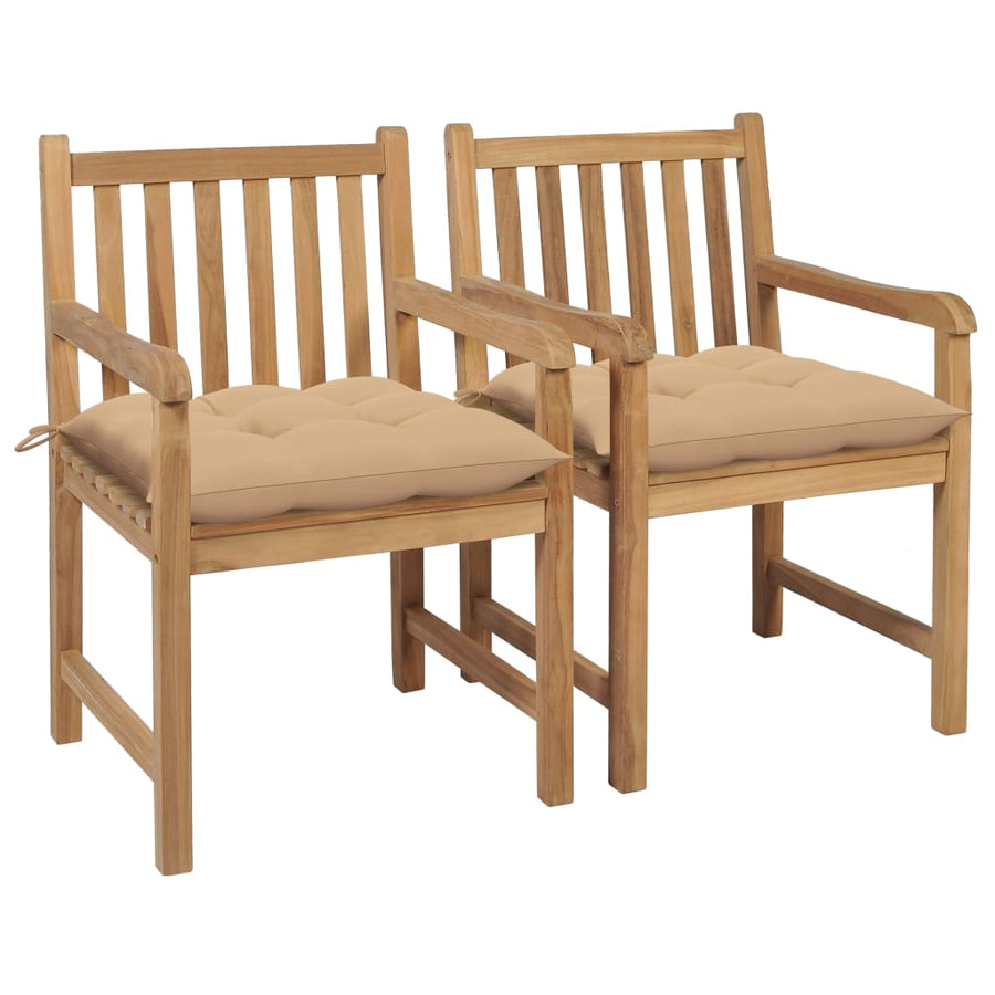 Tuinstoelen Met Kussens Massief Teakhout 2