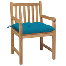 Tuinstoelen Met E Kussens Massief Teakhout 2 lichtblauw