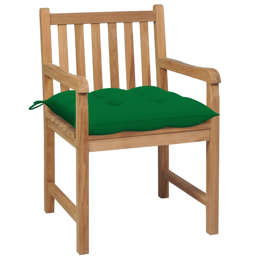 Tuinstoelen Met E Kussens Massief Teakhout 2 Groen