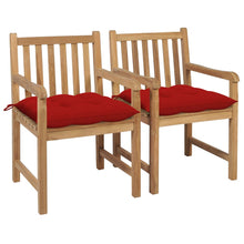 Tuinstoelen Met Rode Kussens Massief Teakhout 2