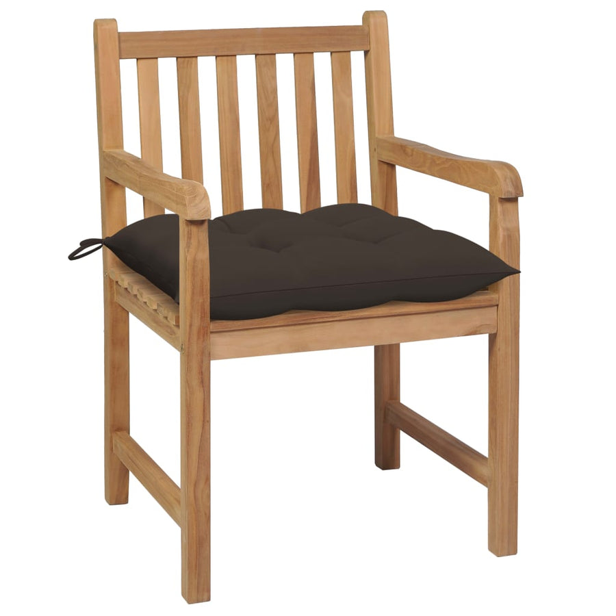 Tuinstoelen Met Kussens Massief Teakhout 1 2 Taupe