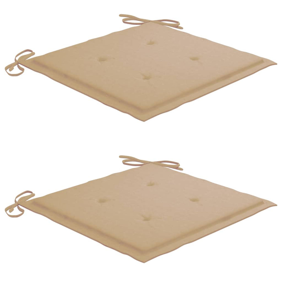 Schommelstoel Met Beige Kussen Massief Teakhout