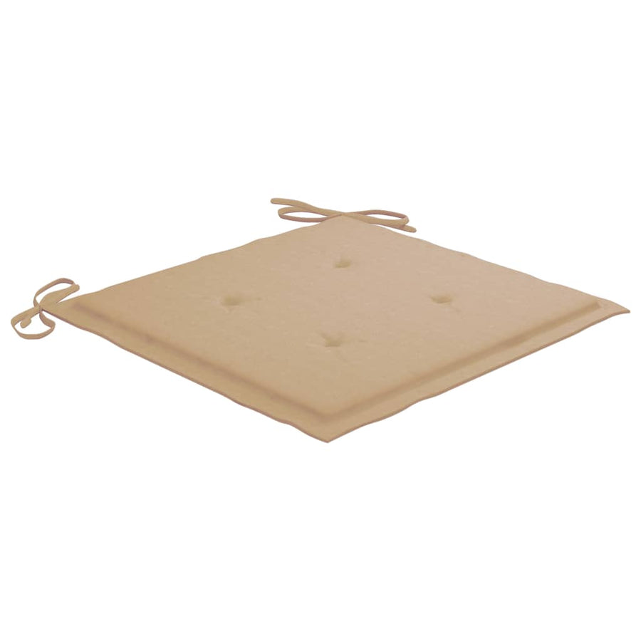 Schommelstoel Met Beige Kussen Massief Teakhout