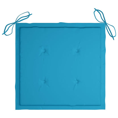 Schommelstoel Met Kussen Massief Teakhout Blauw
