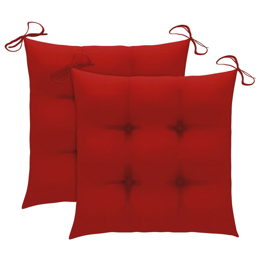 Schommelstoel Met Kussen Massief Teakhout Rood