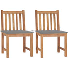 Garden chairs 2 pcs with cushions solid teak wood
