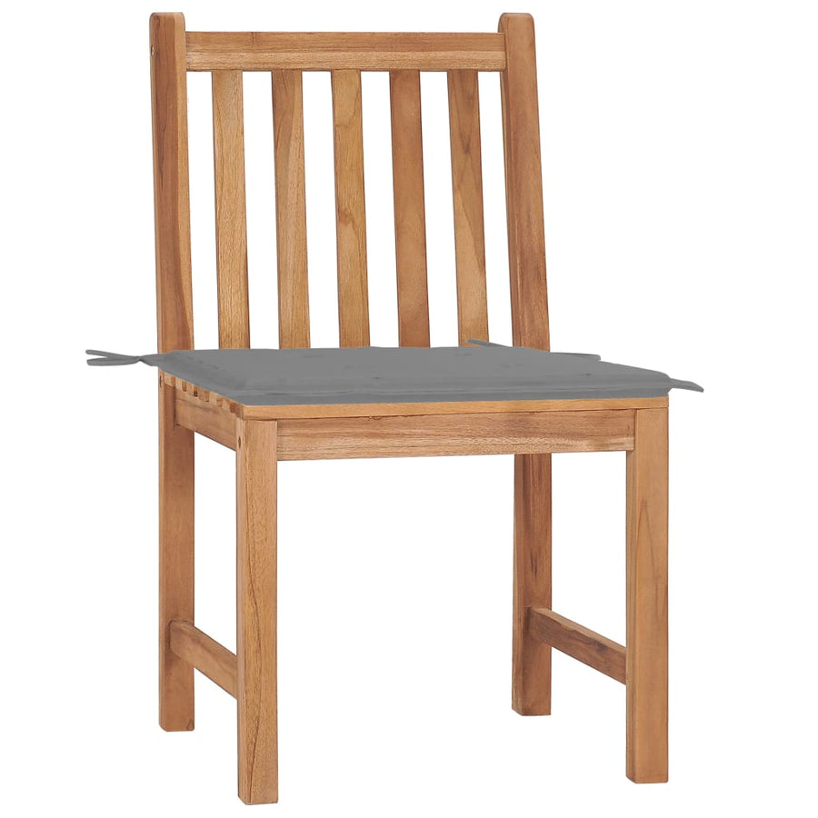 Tuinstoelen Met Kussens Massief Teakhout 2 Grijs