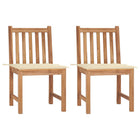 Garden chairs 2 pcs with cushions solid teak wood