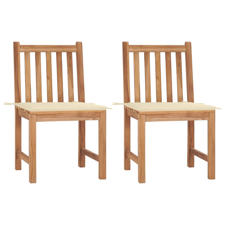 Tuinstoelen Met Kussens Massief Teakhout 2 Crème