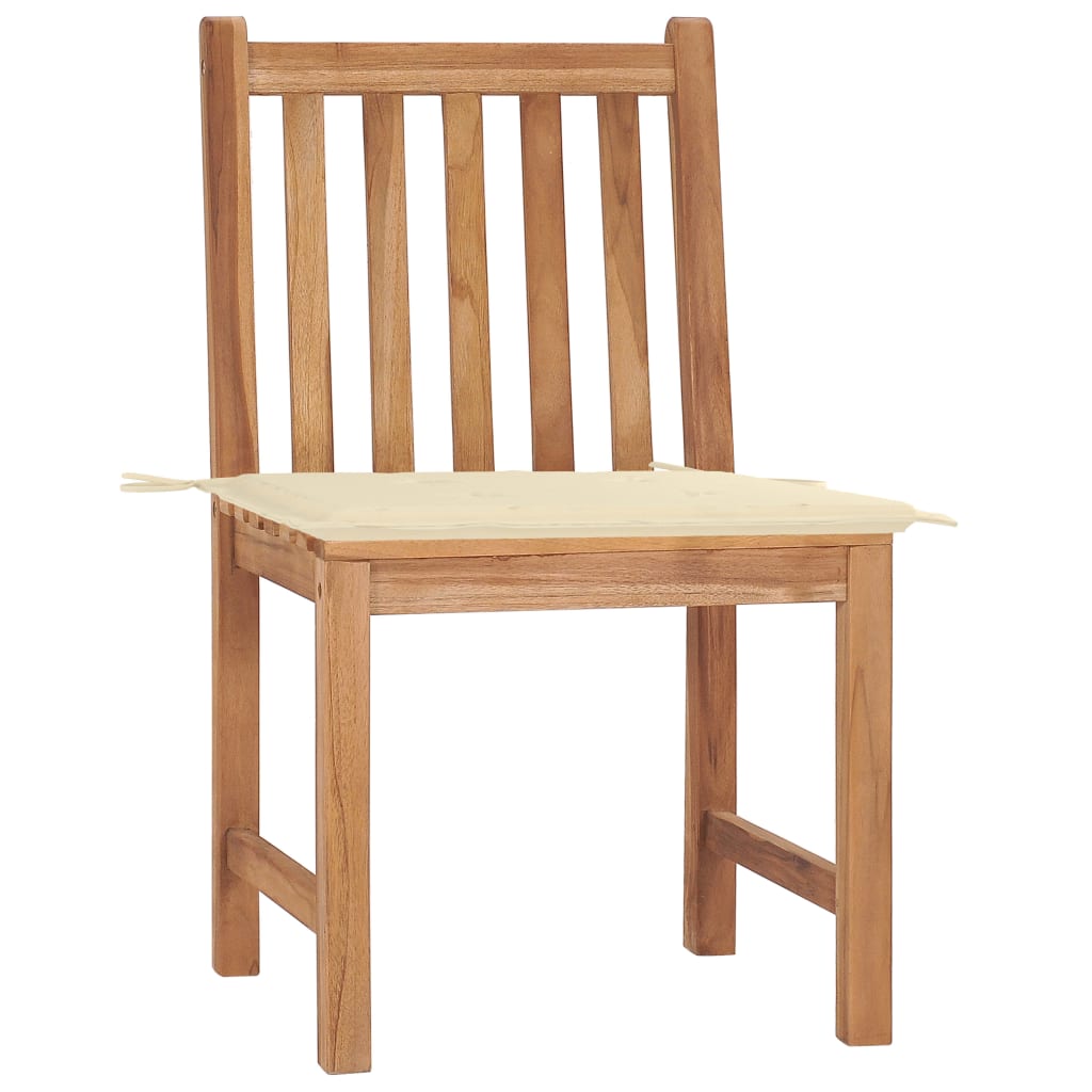 Tuinstoelen Met Kussens Massief Teakhout 2 Crème