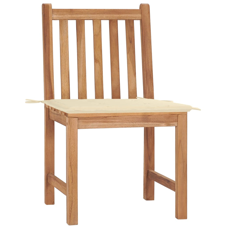 Tuinstoelen Met Kussens Massief Teakhout 2 Crème