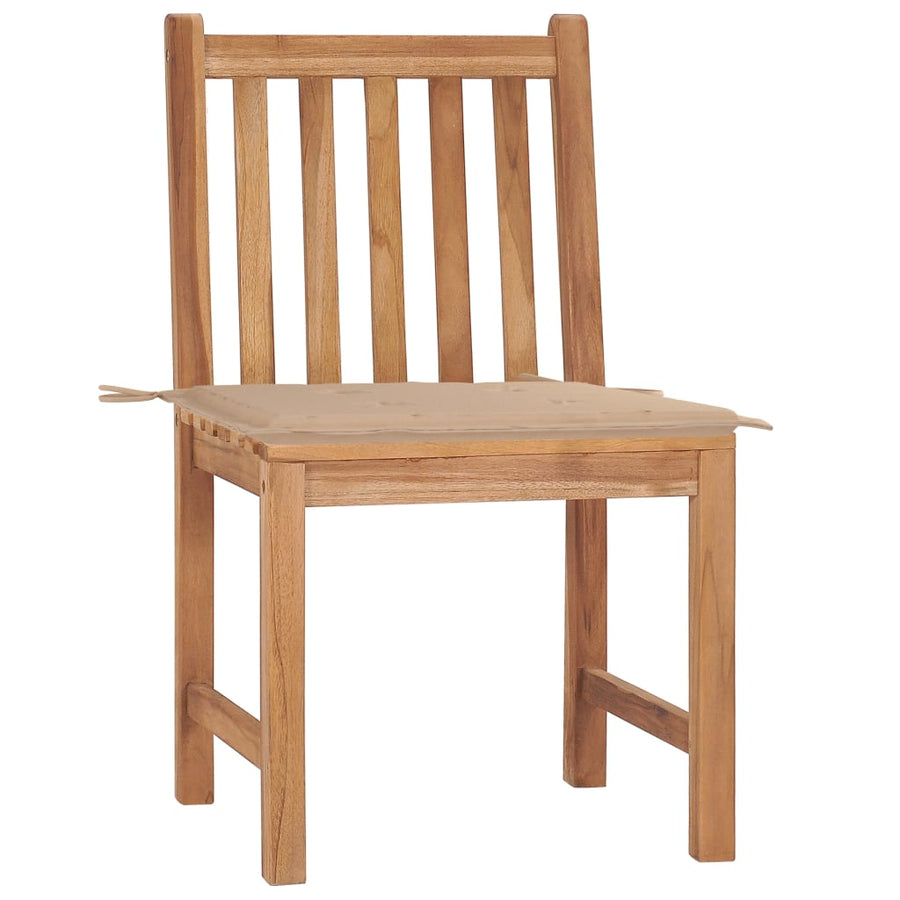 Tuinstoelen 2 St Met Kussens Massief Teakhout Beige