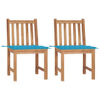 Garden chairs 2 pcs with cushions solid teak wood