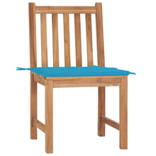 Tuinstoelen Met Kussens Massief Teakhout 2 Blauw