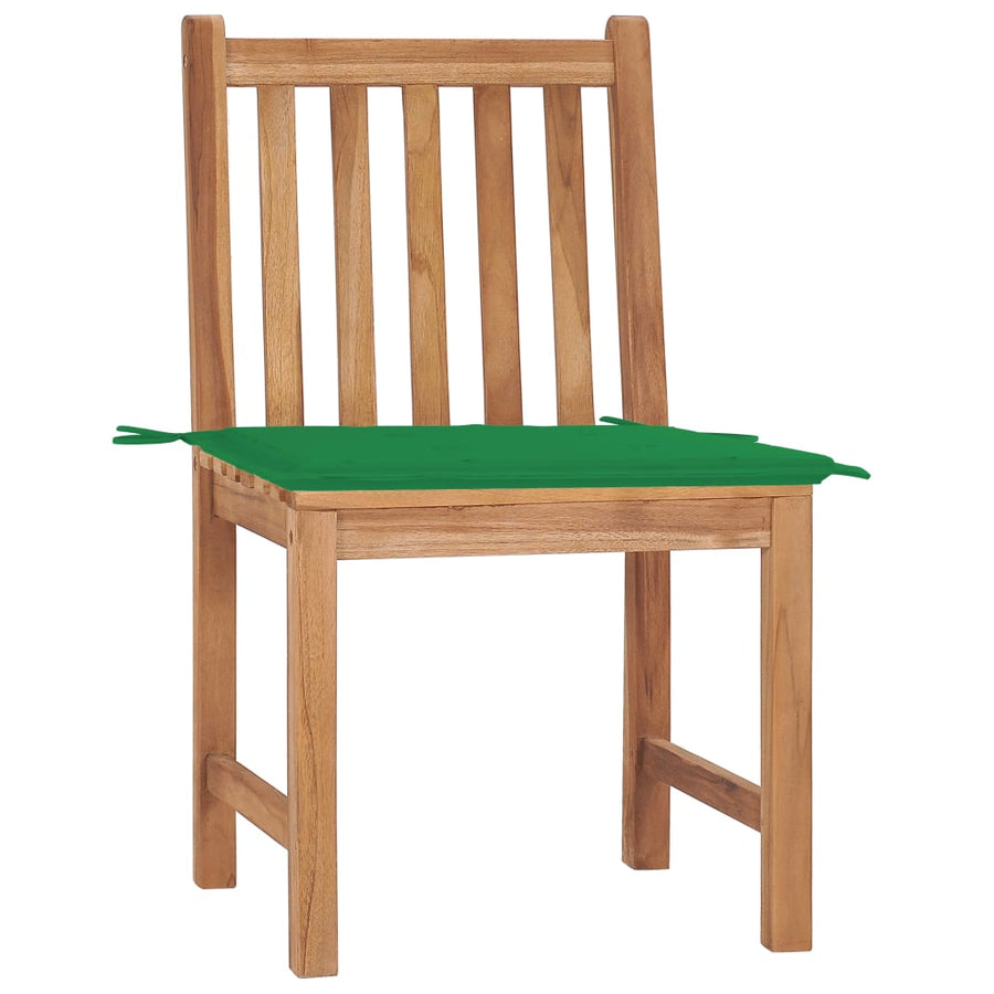 Tuinstoelen Met Kussens Massief Teakhout 2 Groen
