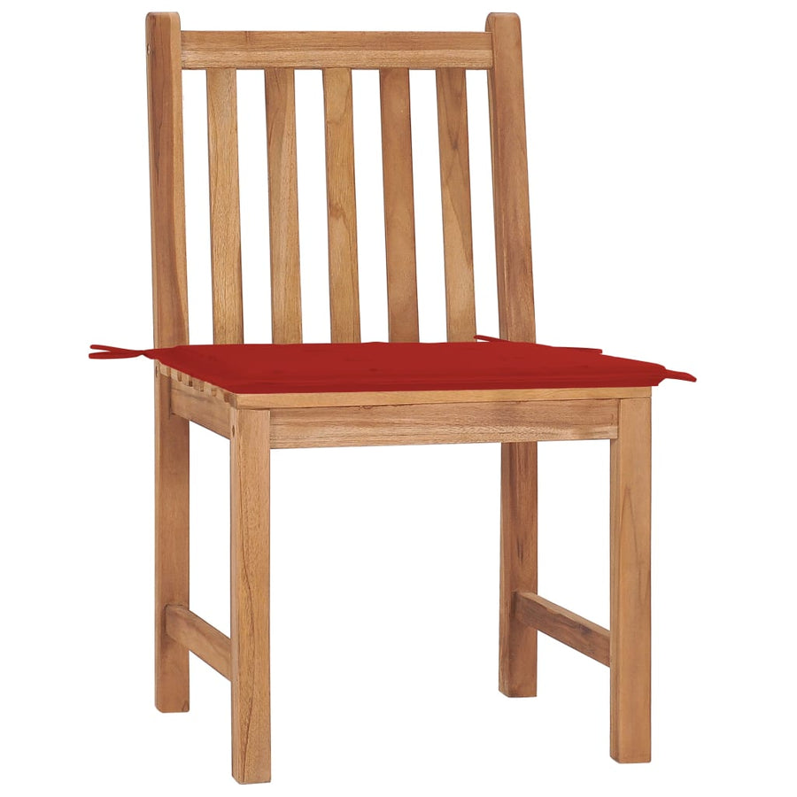 Tuinstoelen Met Kussens Massief Teakhout 2 Rood